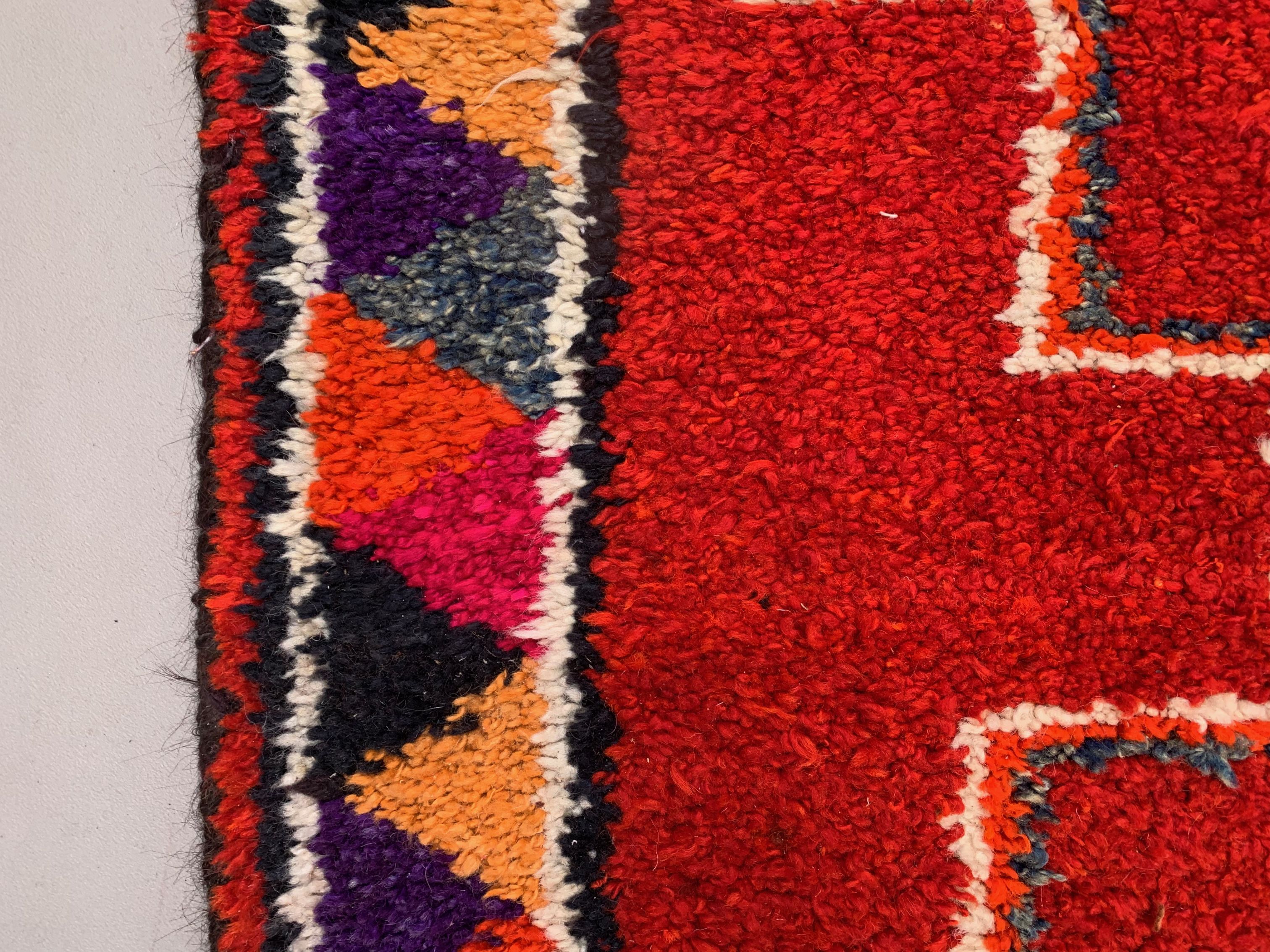 Vintage turkish  tribal runner 350x90 cm veg dye wool rug tribal, handmade