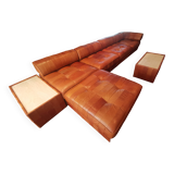 Canape modulaire DE SEDE DS88 cuir patchwork cognac