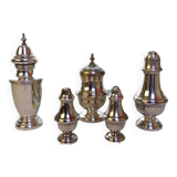 Silver metal condiment service