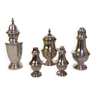 Silver metal condiment service