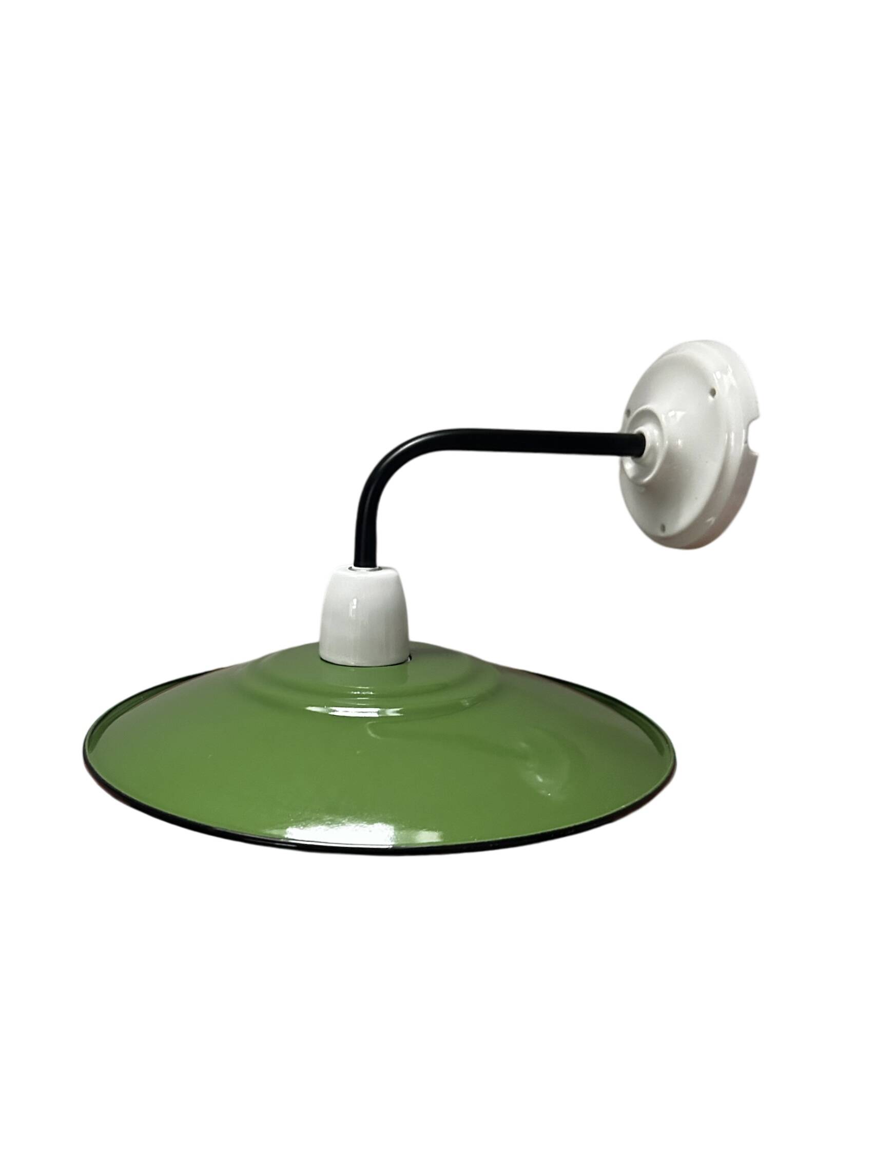 Green enamelled sheet metal wall light