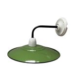 Green enamelled sheet metal wall light