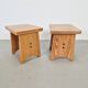 Tabourets en chêne brutaliste vintage, Danemark, 1960, ensemble de 2