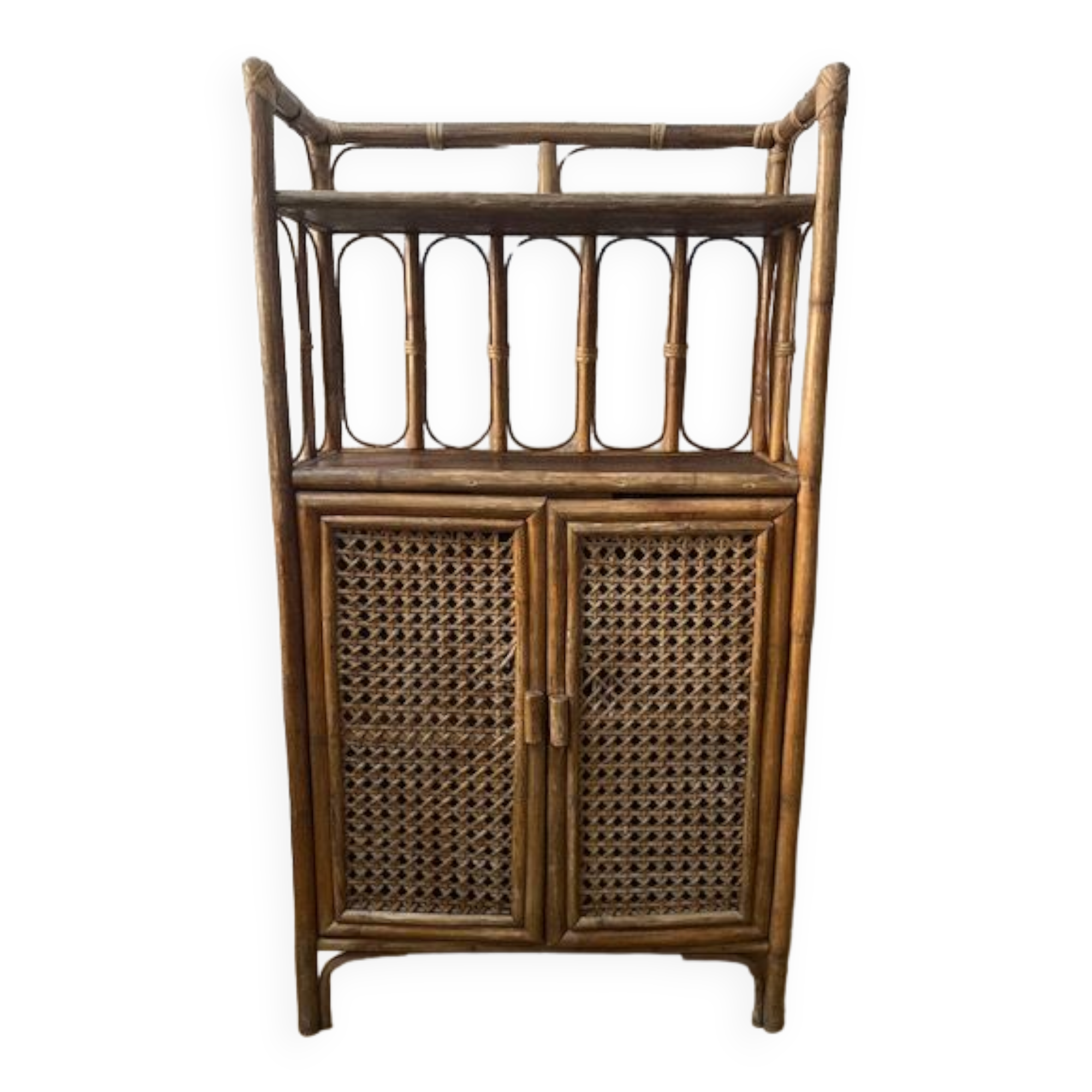 Rattan bamboo stand shelf