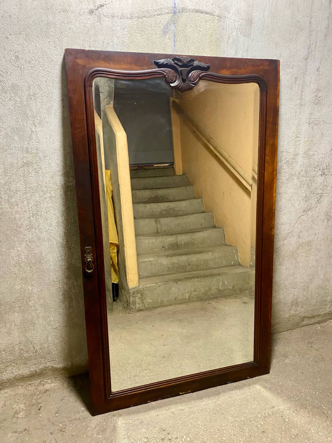 Large antique beveled mirror
