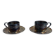 Pair of silver-plated tea cups