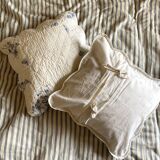 Housses de coussin en coton ancien en toile de Jouy