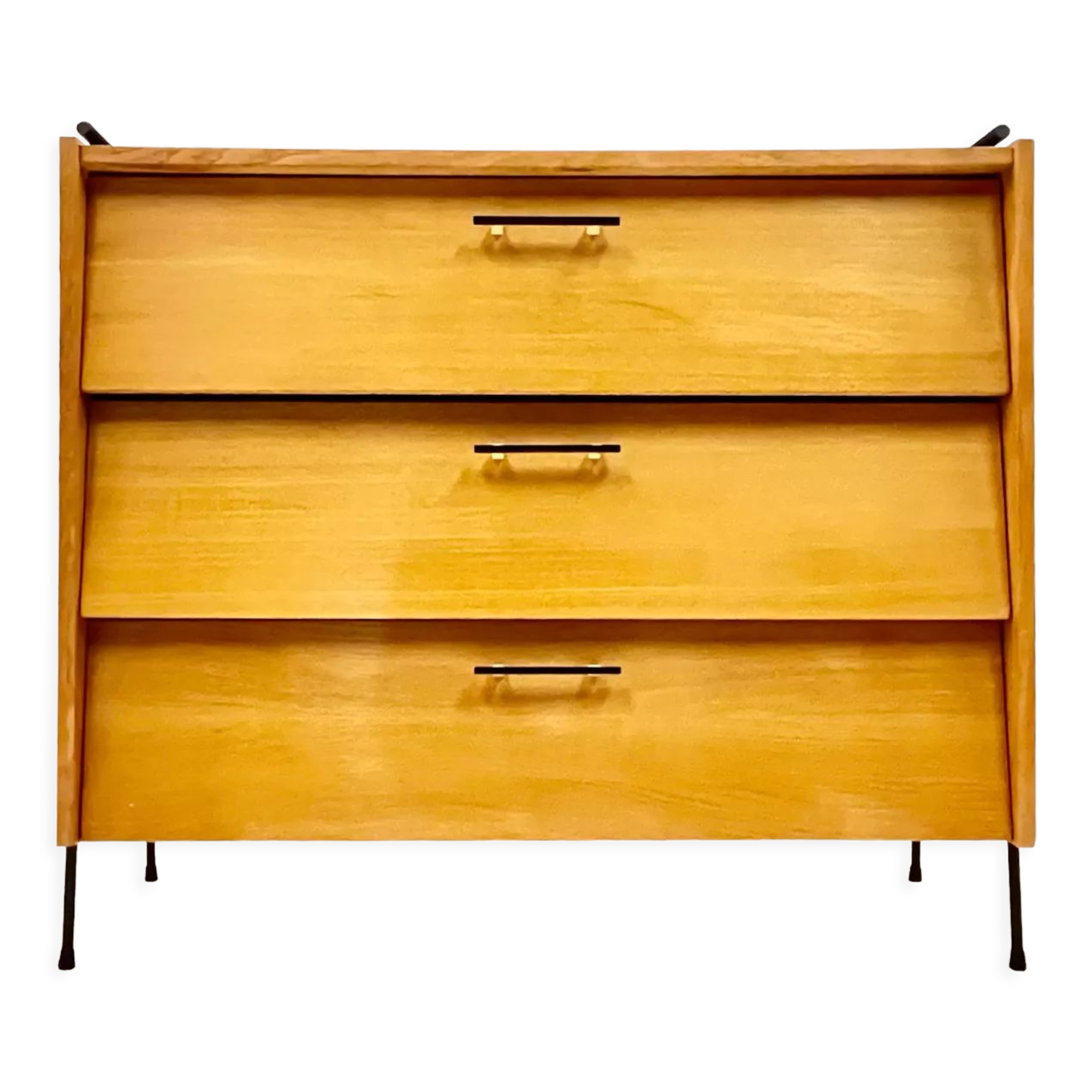 Shoes cabinet with metal frame