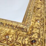 1940s Italian Mirror in Golden Wood Frame