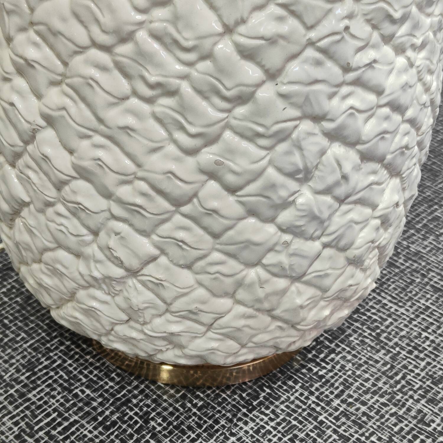 White earthenware pineapple lamp