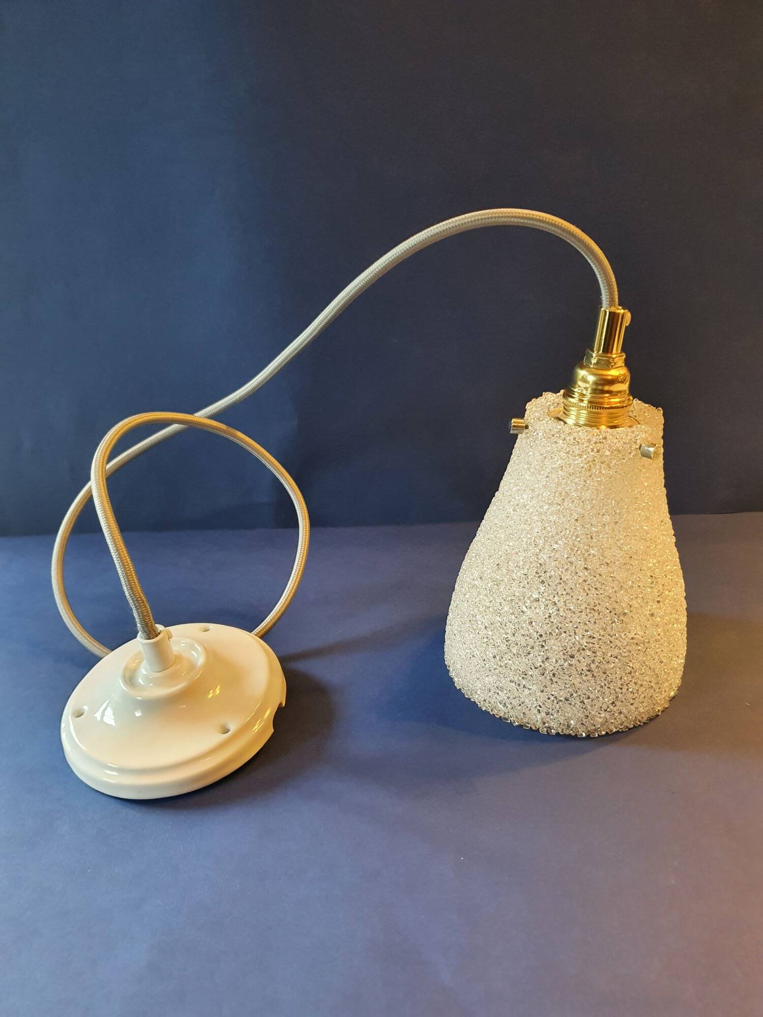 Scandinavian Perspex pendant light from the 70s, vintage France - newly electrified