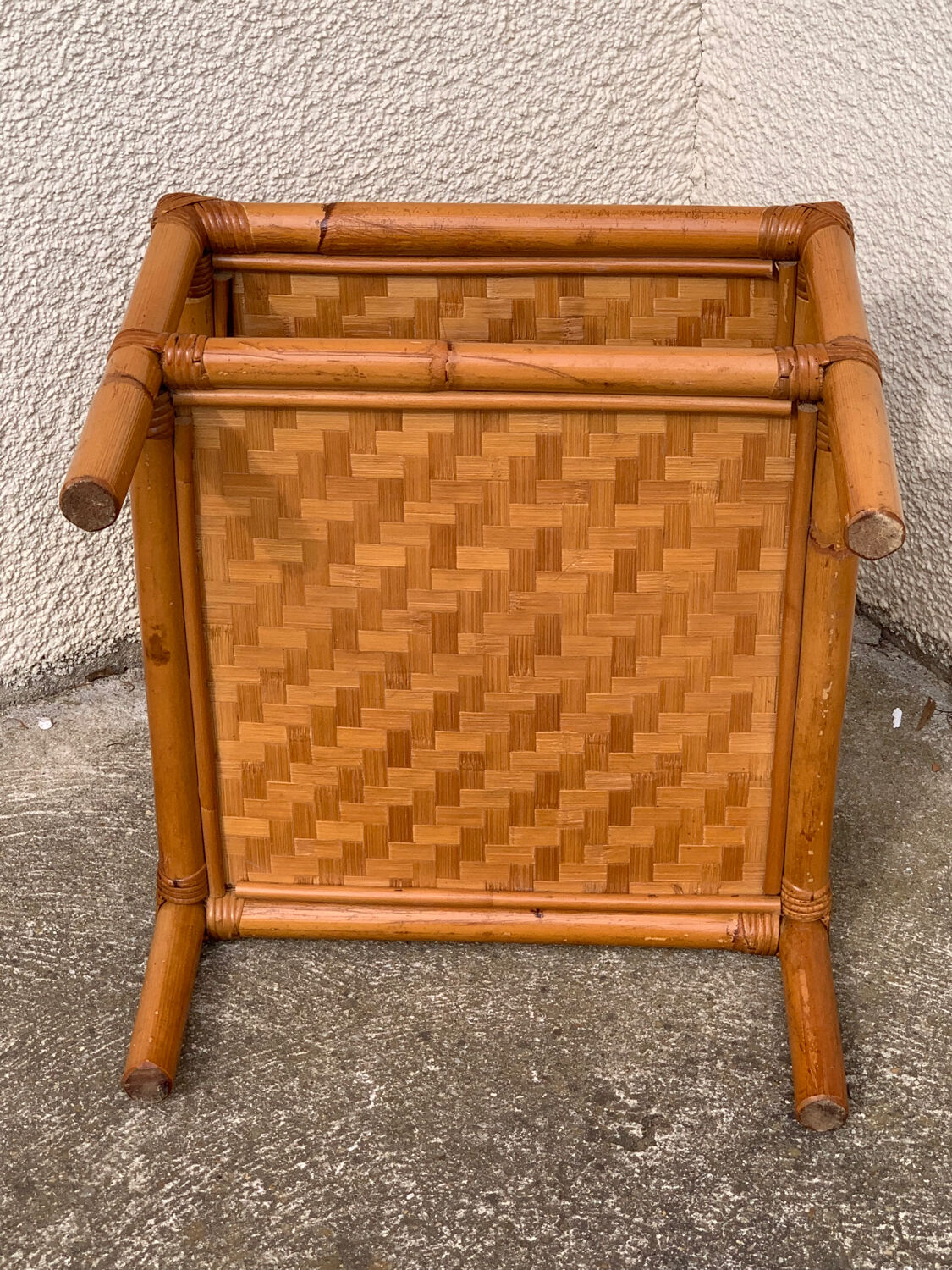 Bout de canapé rotin vintage 1960