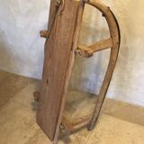 A sled old 19th century deco chalet vintage wood mountain Savoie french alp alps