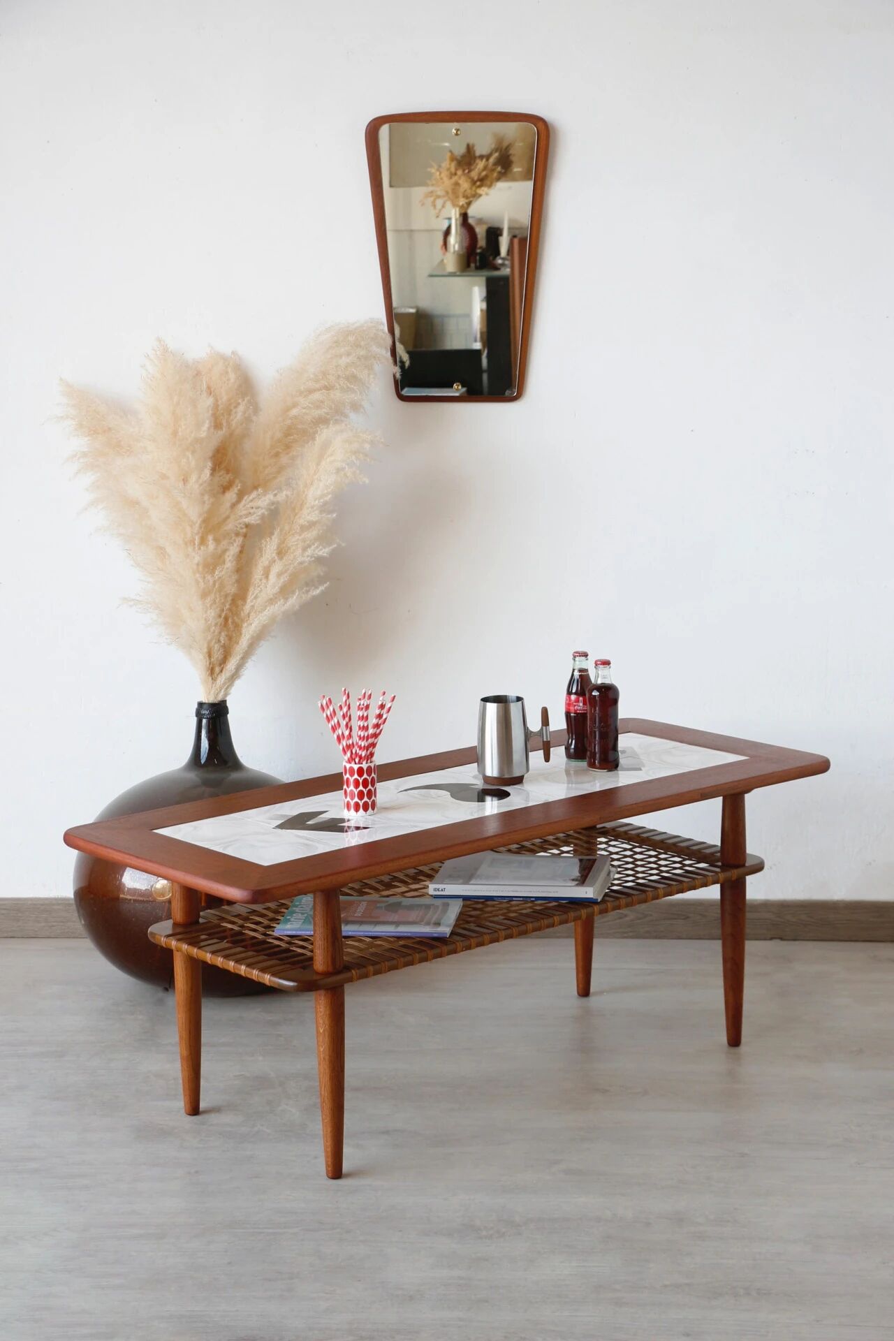 Vintage teak ceramic coffee table Gemina Møbler