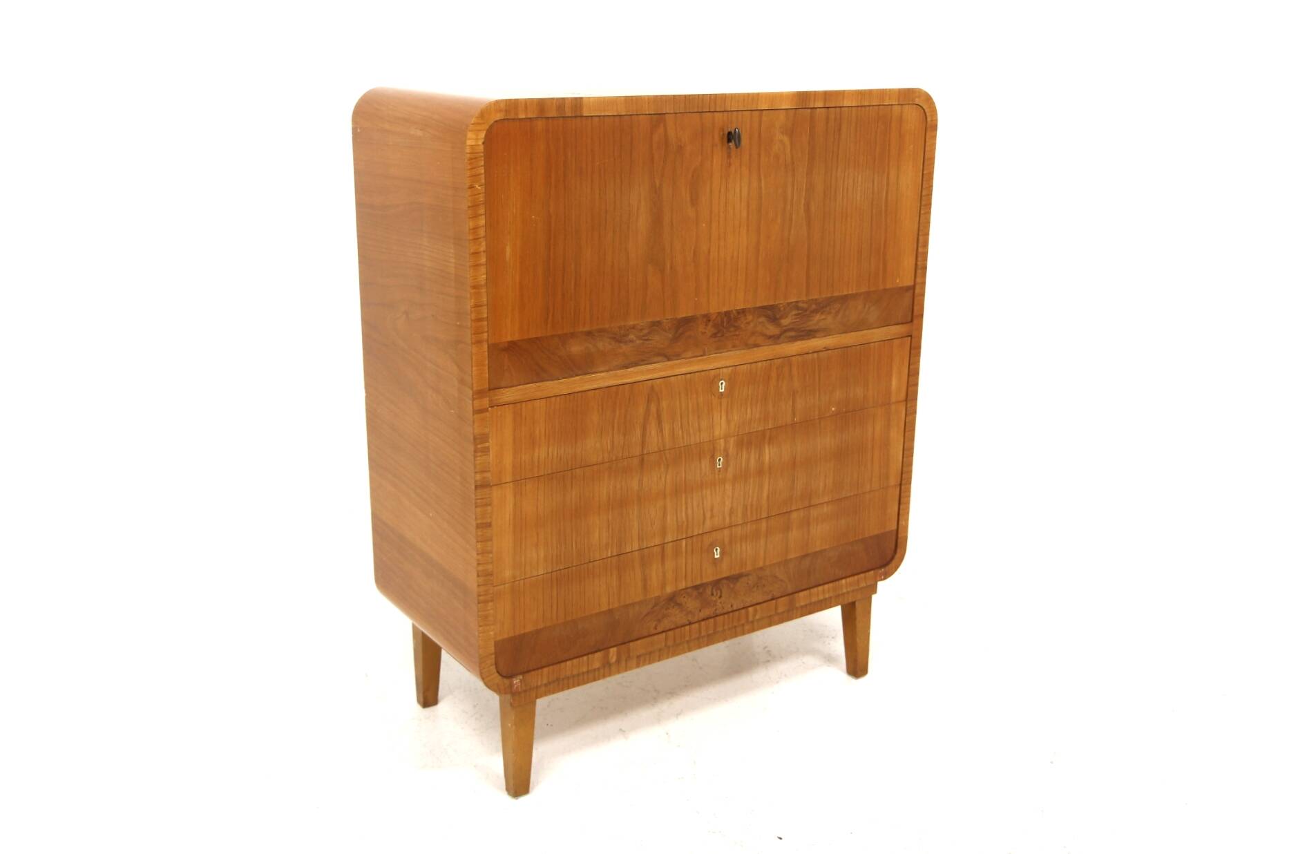 Scandinavian secretary in elm, Swedish modern, Sweden, 1940.