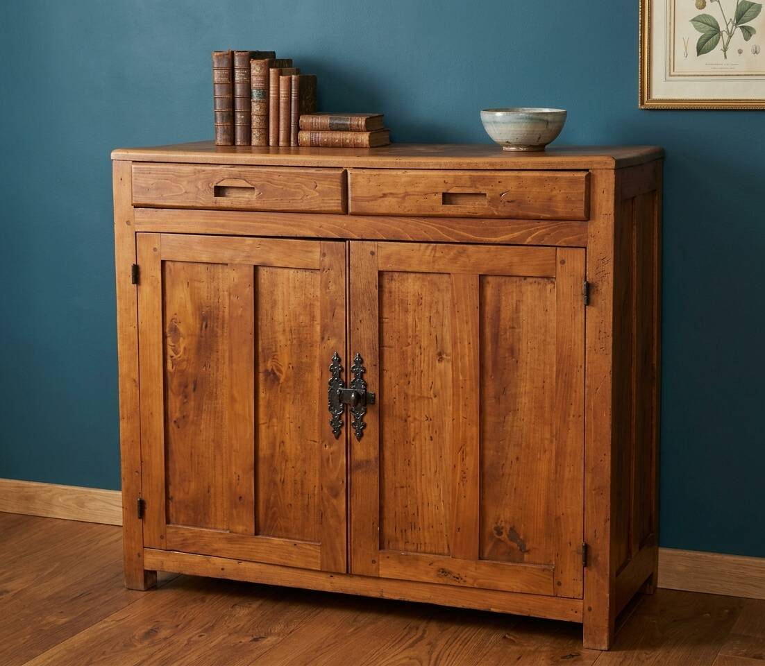 Buffet Parisien en Bois Massif-style Ren-Esprit Brutaliste & Wabi-Sabi