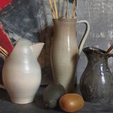 Pichet de potier Art-populaire en terre émaillée ancien