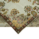 Handwoven Unique Turkish 1980s 186 cm x 302 cm Green Rug