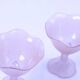 2 frosted pink glass ice cream cups