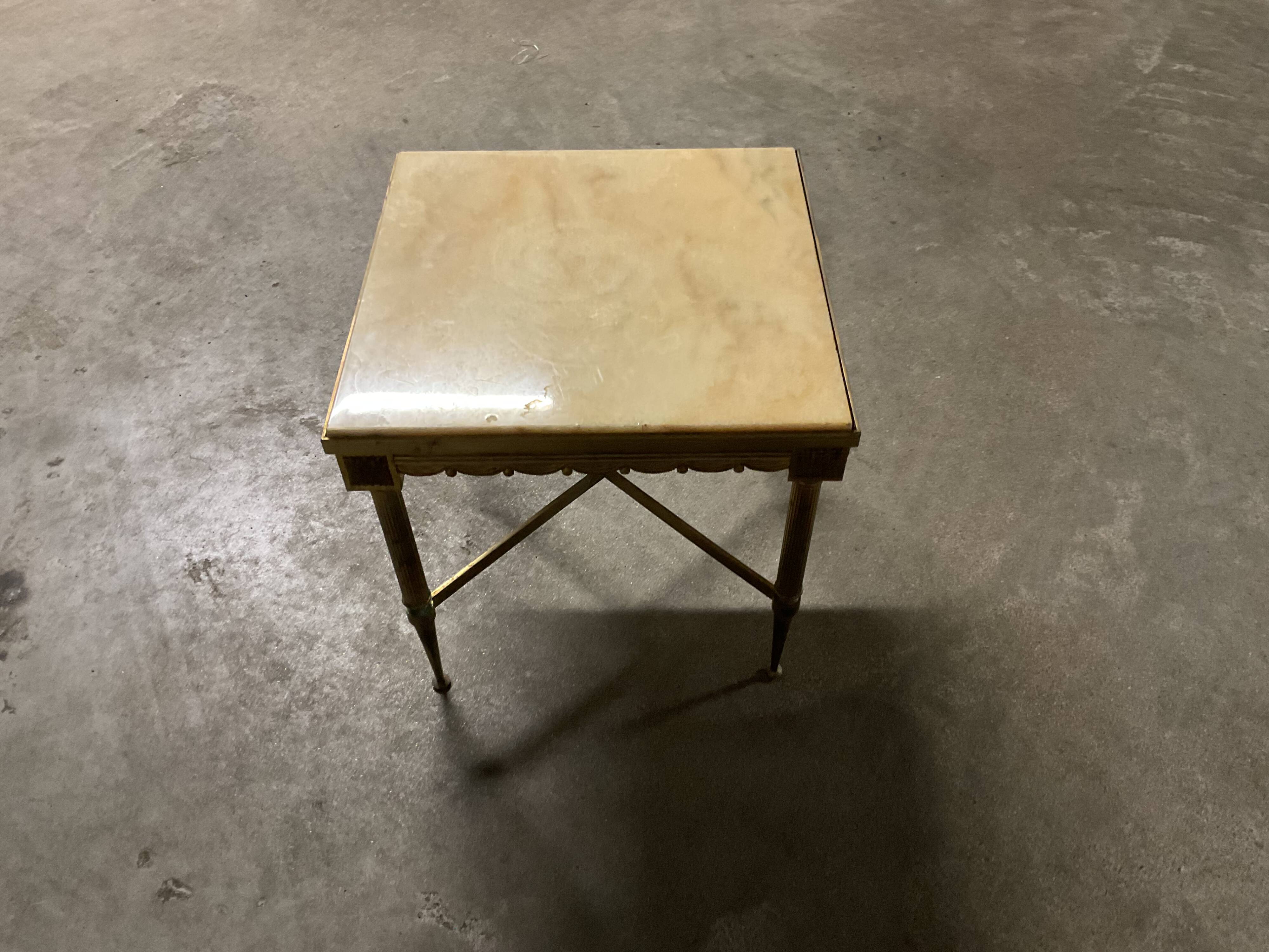 Table basse marbre et bronze style Louis XIV
