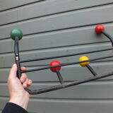 Vintage coat rack 50s with colored balls