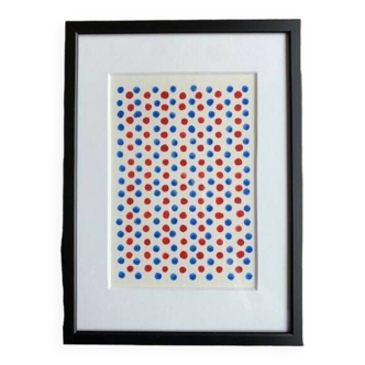 Magnificent unique work entitled “redblue points” from the “points” series