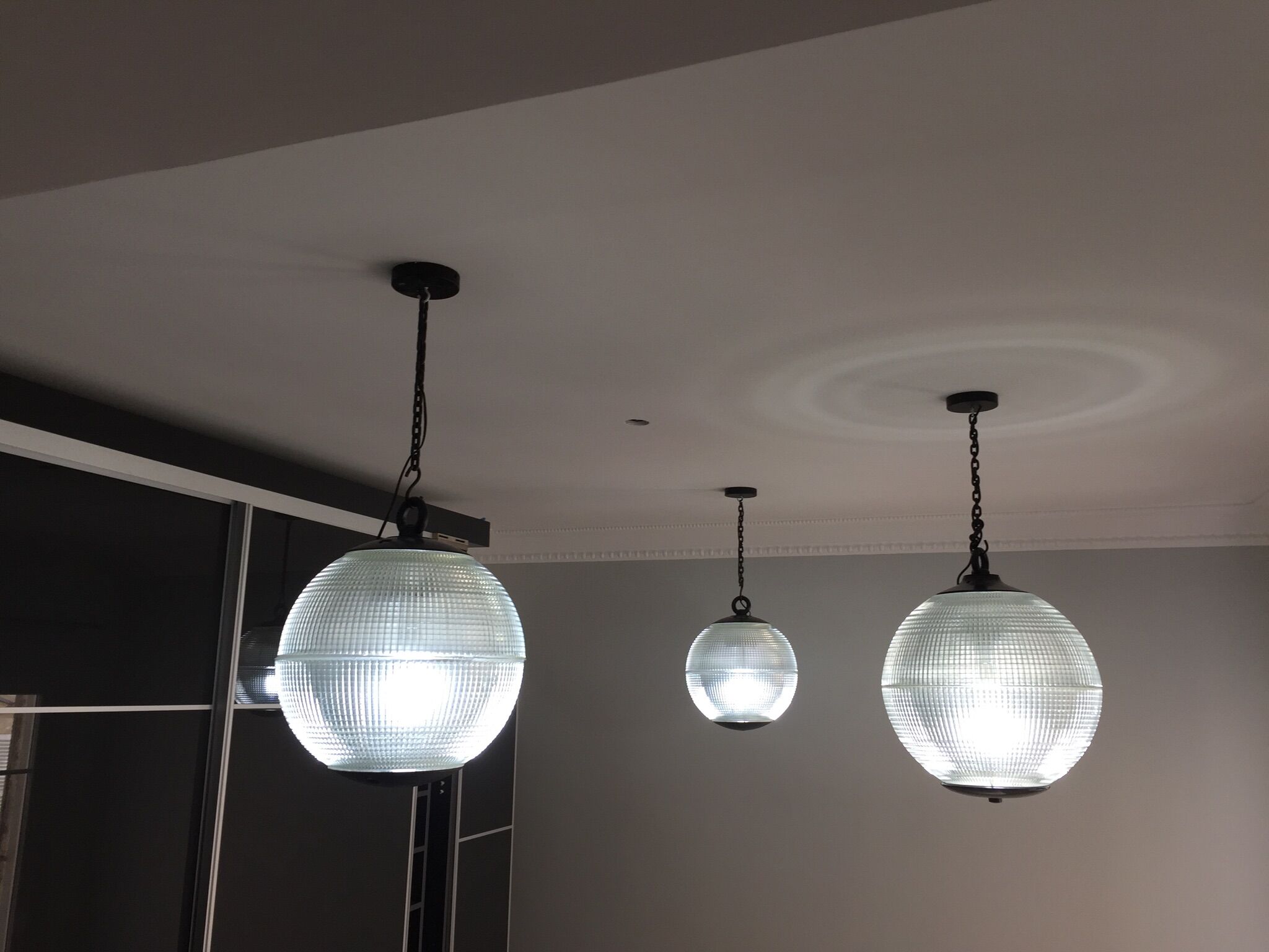 Holophane ball suspension 1960