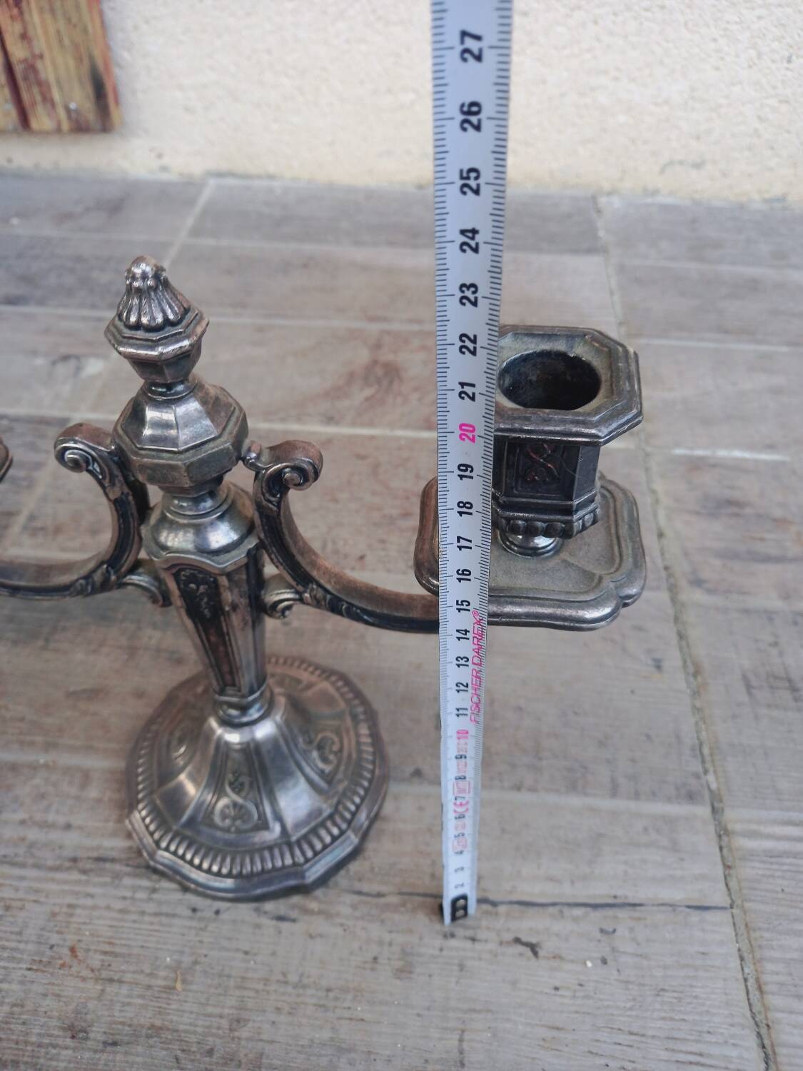 Silver-plated metal chandelier, 1925