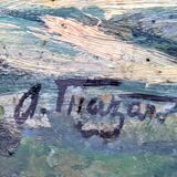 Impressionist oil painting on cardboard signed MAZARD - Barbizon school