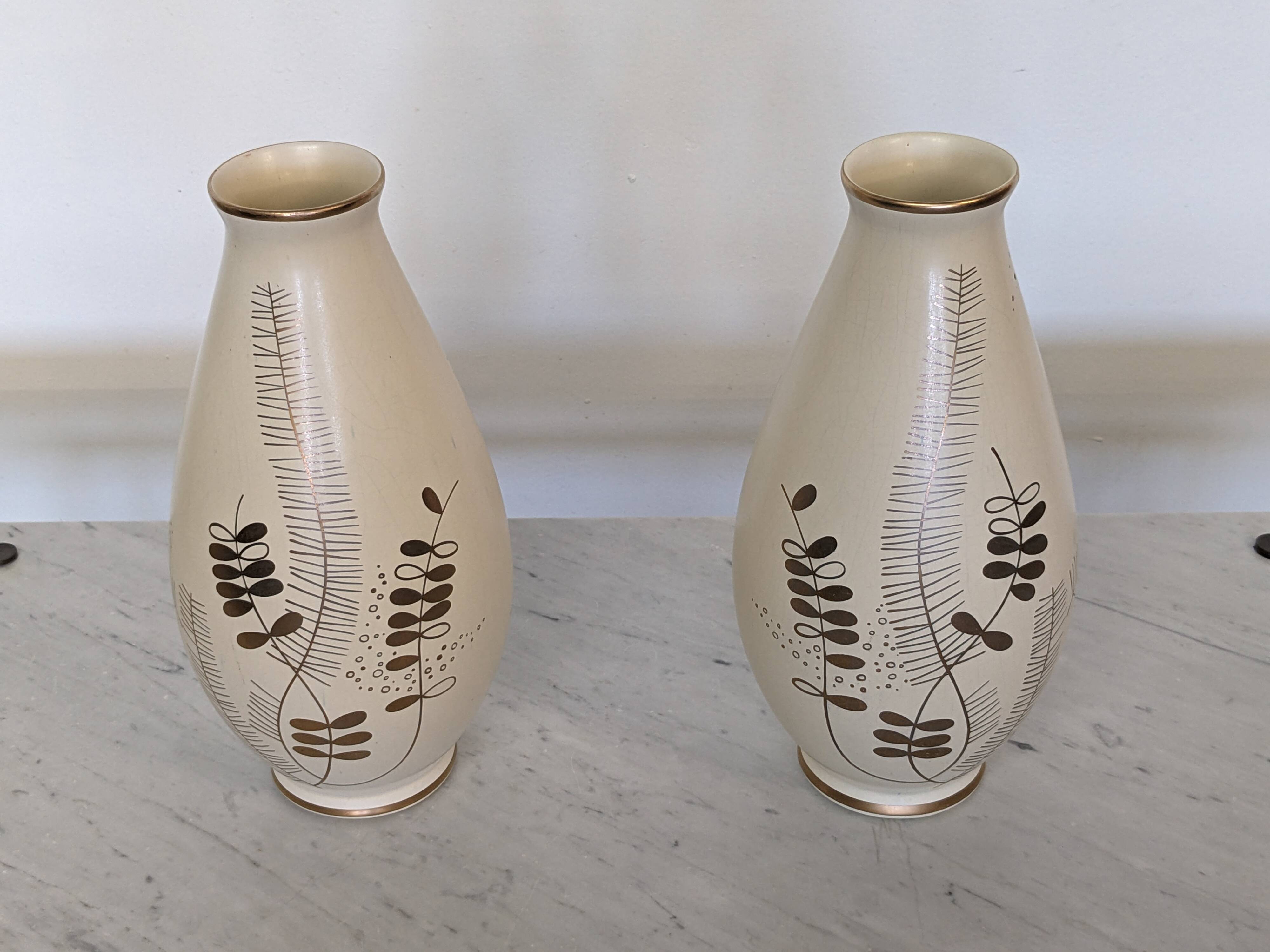 Pair of Art Deco vases from the Sainte-Radegonde factory, 1930s
