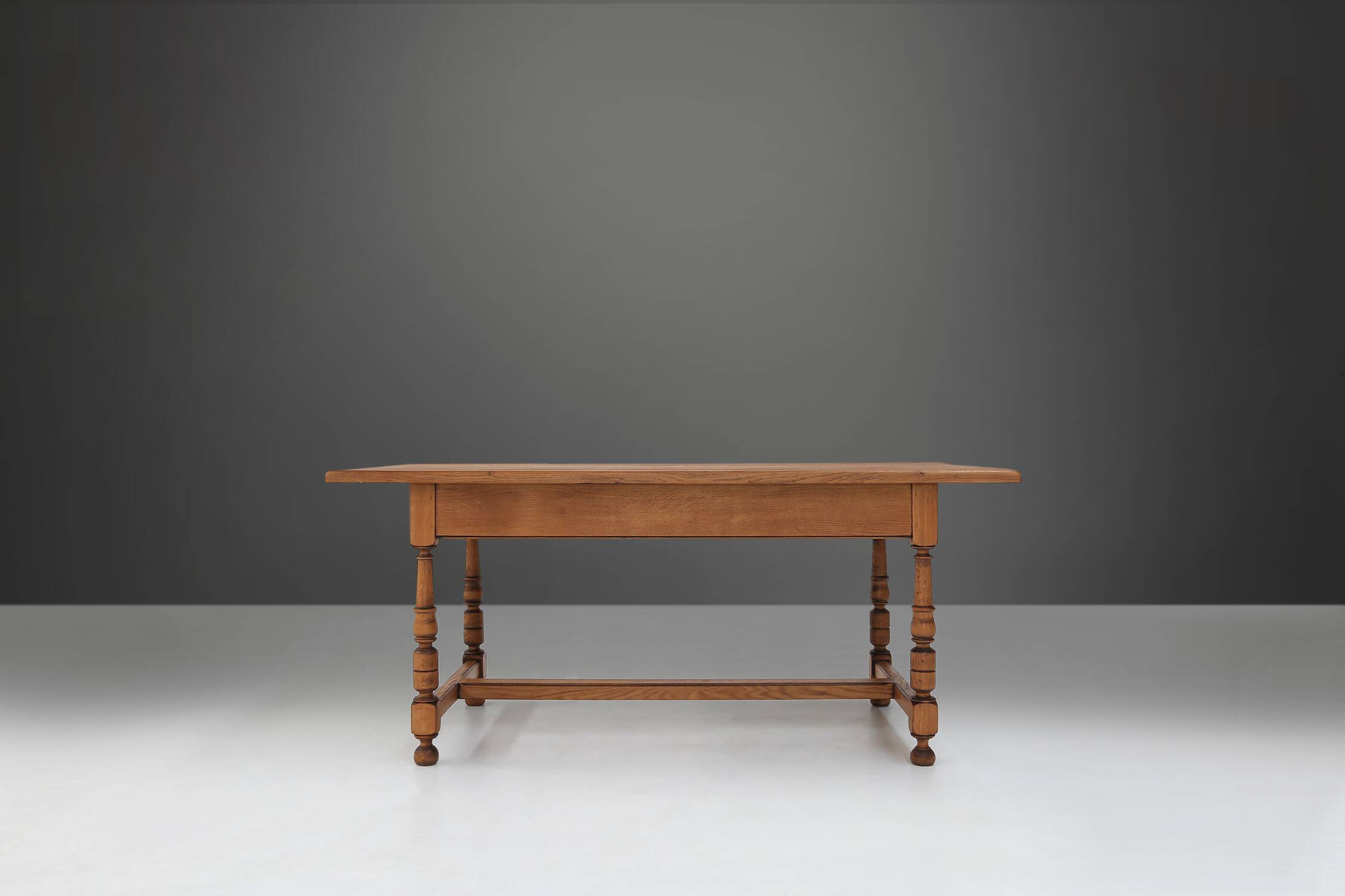 20th century Belgian oak dining table