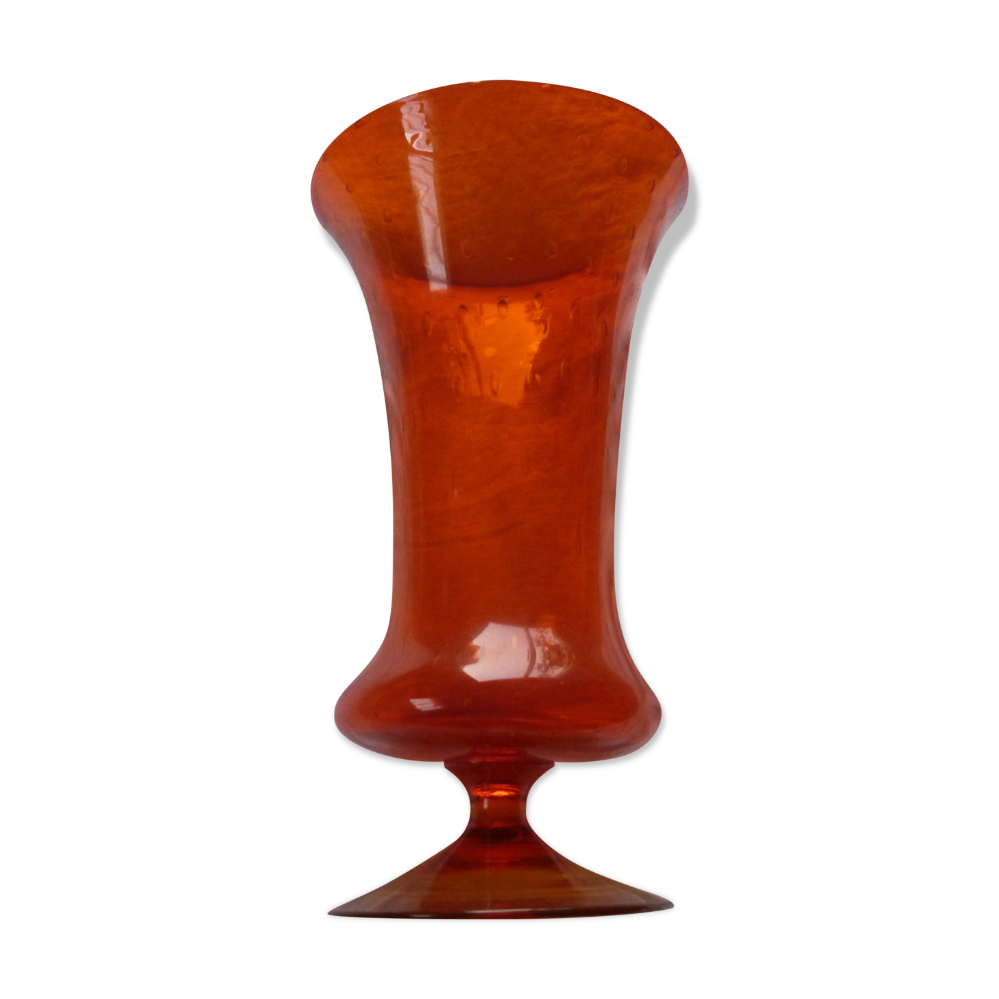 Bubble glass on foot vase