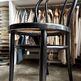 Bistro chair in black bent beech and cane