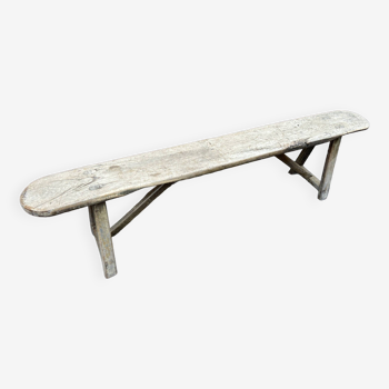 petit Banc de ferme antique bois naturel industriel