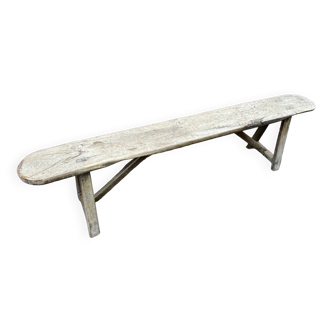 petit Banc de ferme antique bois naturel industriel