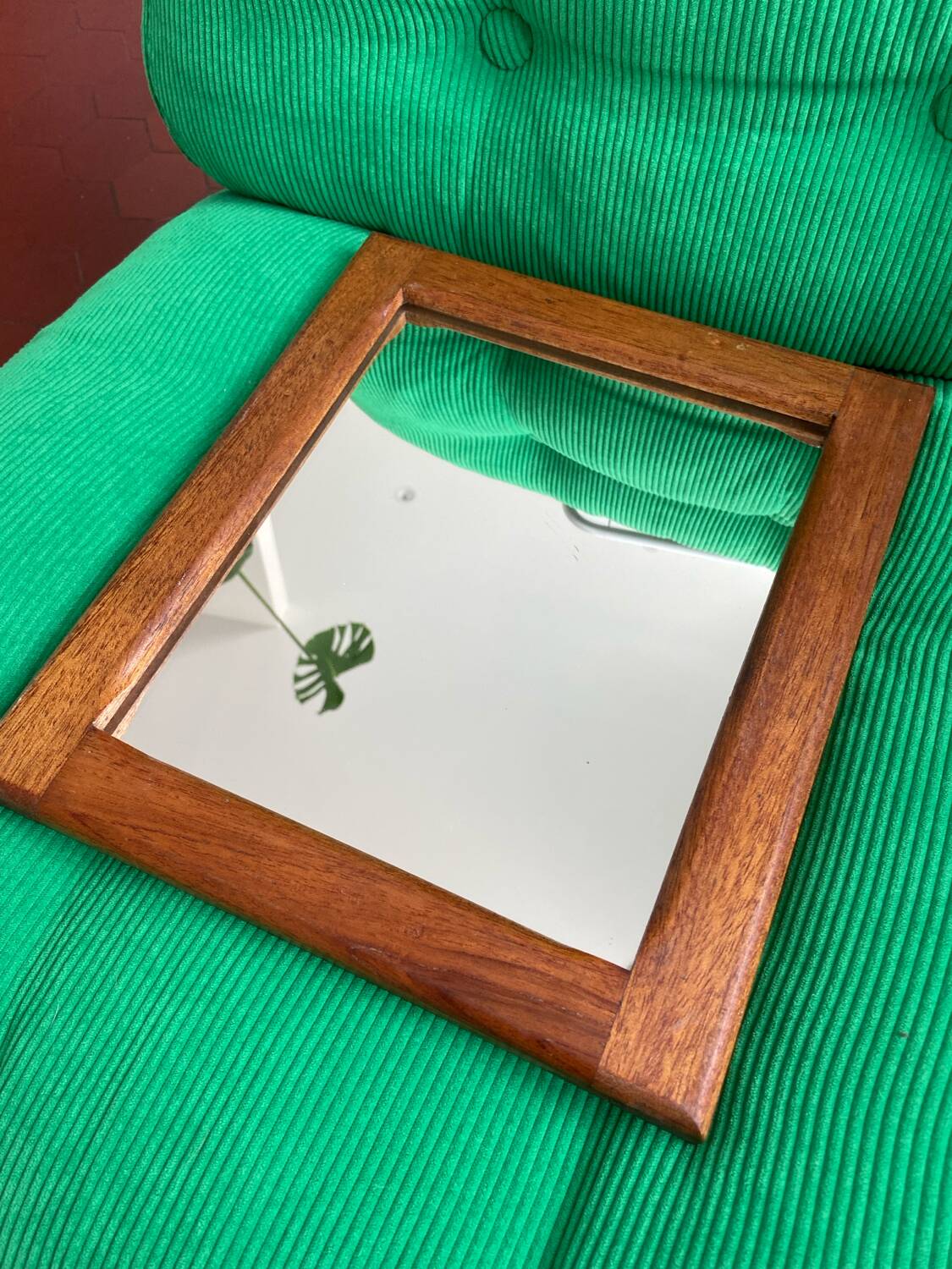 Vintage Scandinavian teak mirror