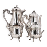Christofle Marly, tea and coffee service 4 pieces: coffee pot, teapot, sugar bowl, milk jug.
