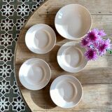 Ensemble de service assiettes et plat Digoin rose pâle