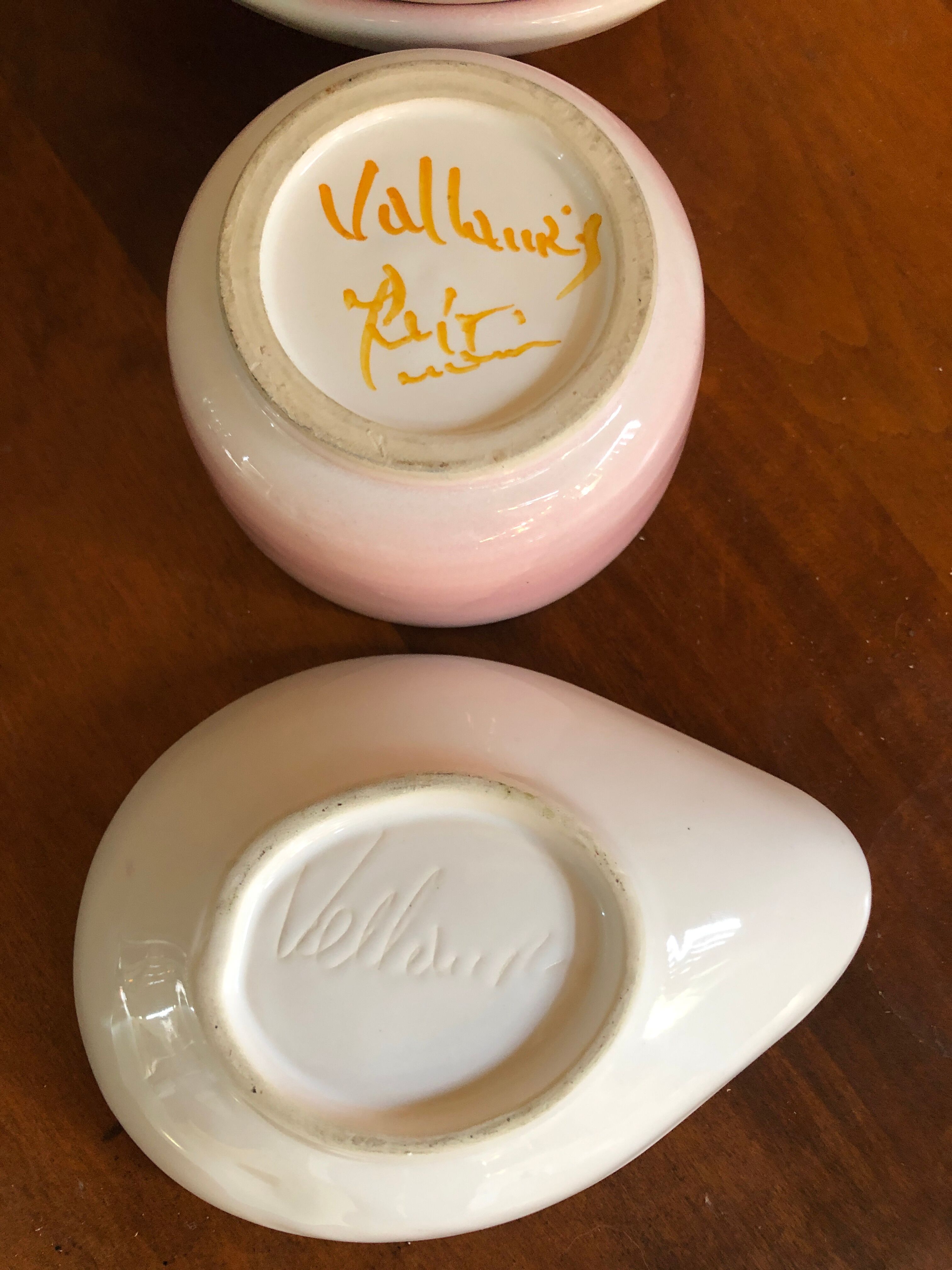 Old aperitif service vallauris bowl & 5 cups ceramic