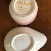 Ancien service apéro vallauris bol & 5 coupelles céramique rose