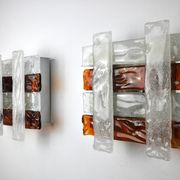 Pair of poliarte sconces by Albano Poli, 1970, Murano Italy