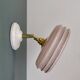 Vintage wall lamp with pink Clichy glass shade and silver edging