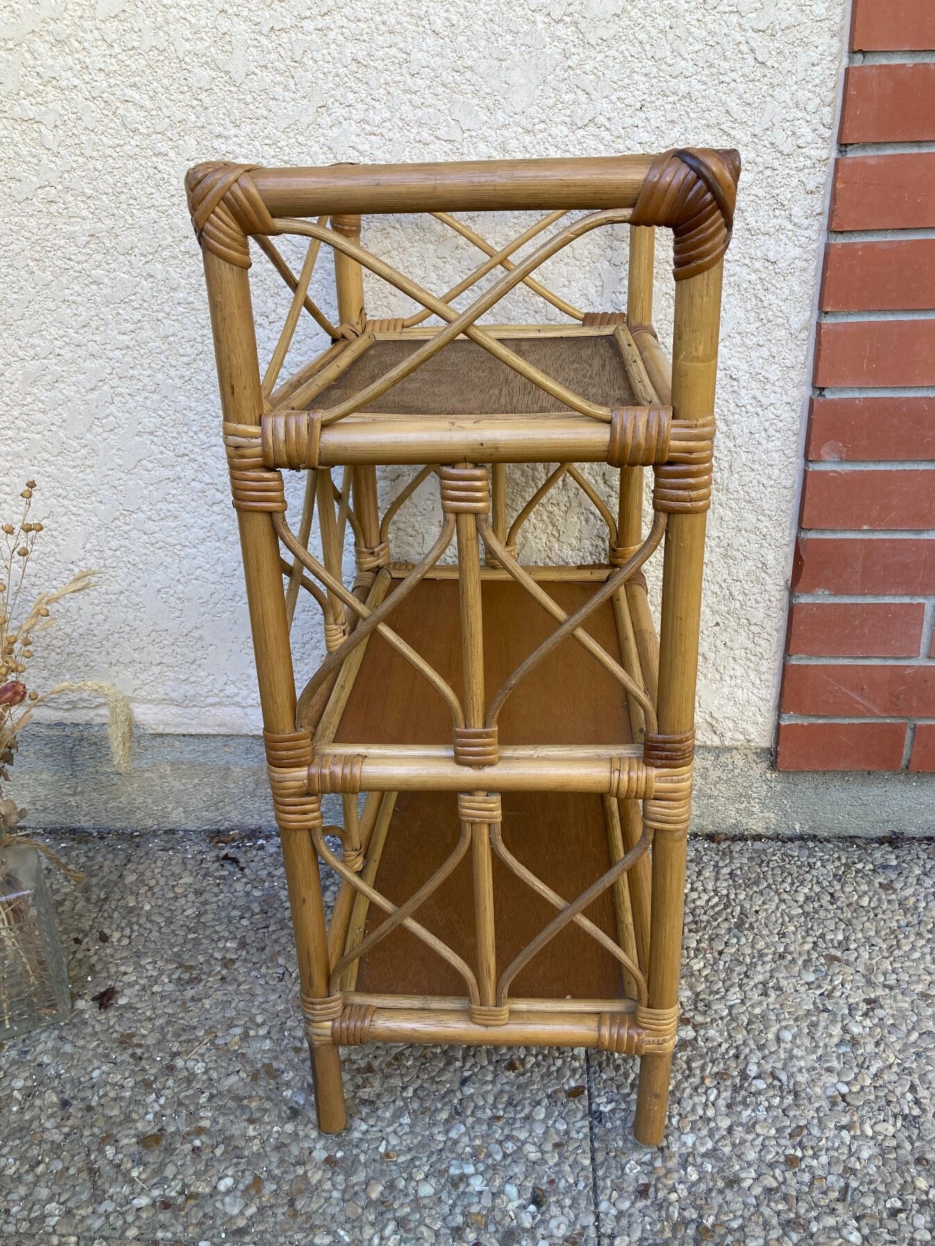 Vintage rattan shelf