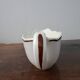 Digoin Sarreguemines sauceboat with hand-painted waterfowl decoration