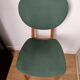 Wooden chair and green leather years -60s