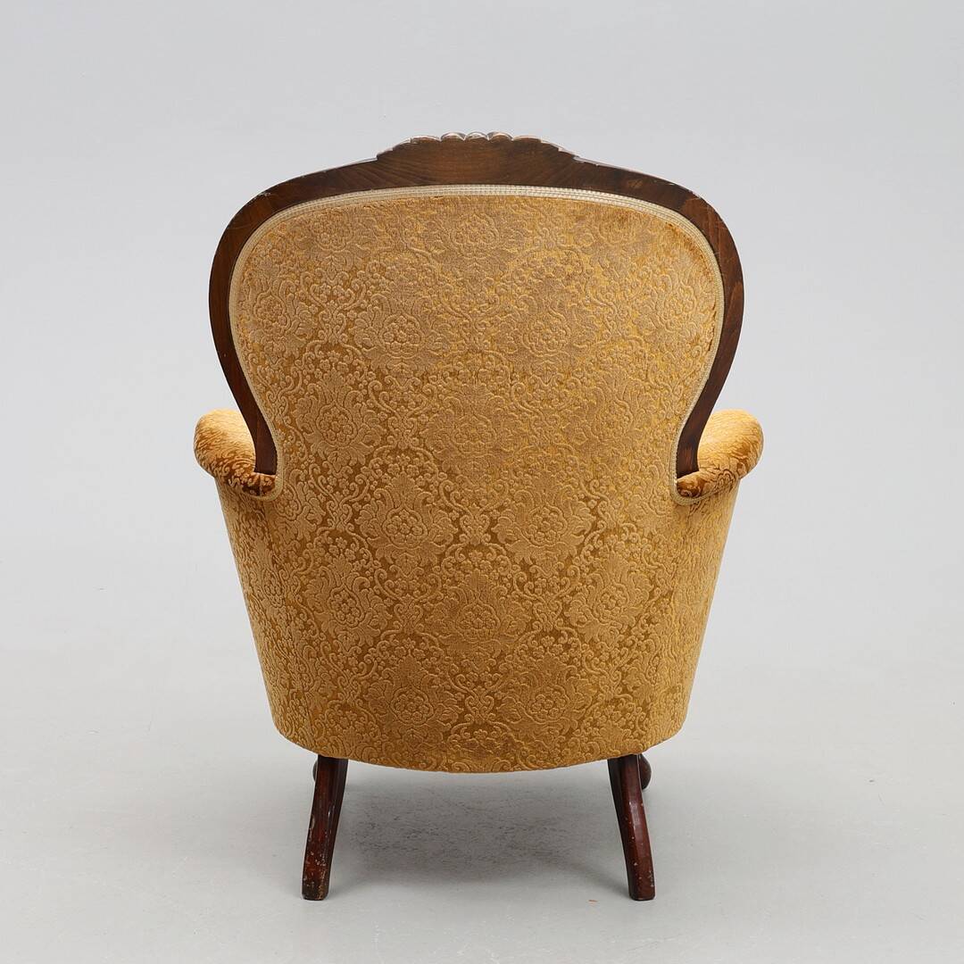 Rococo-Style Sofa & Armchair — Plush Upholstery — 20th Century — Romantic S