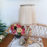 Bedside lamp, table, cherub in gilded brass