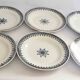 6 assiettes en terre de fer bleue