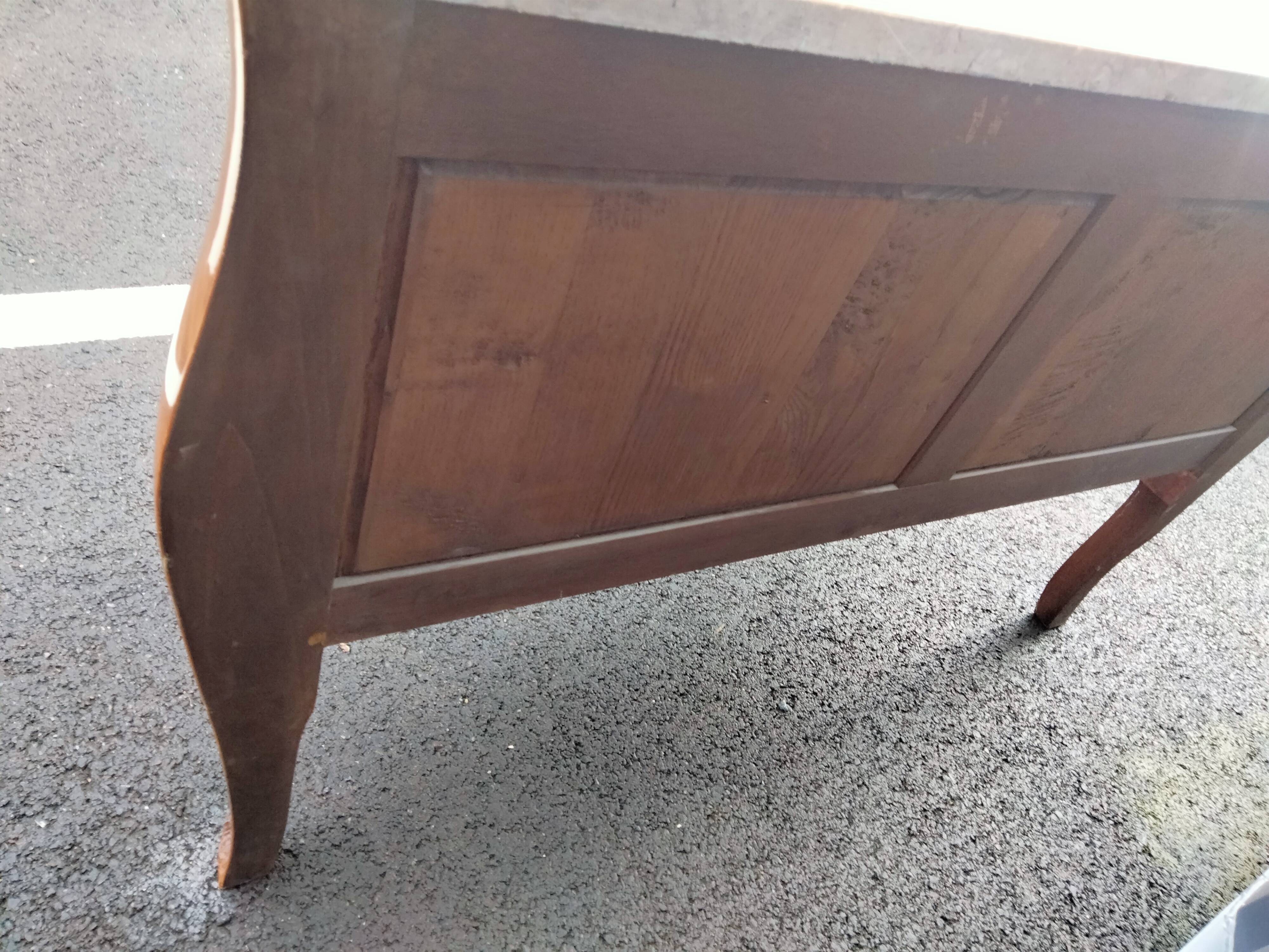 Old style chest of drawers Louis XV marquetry marble top