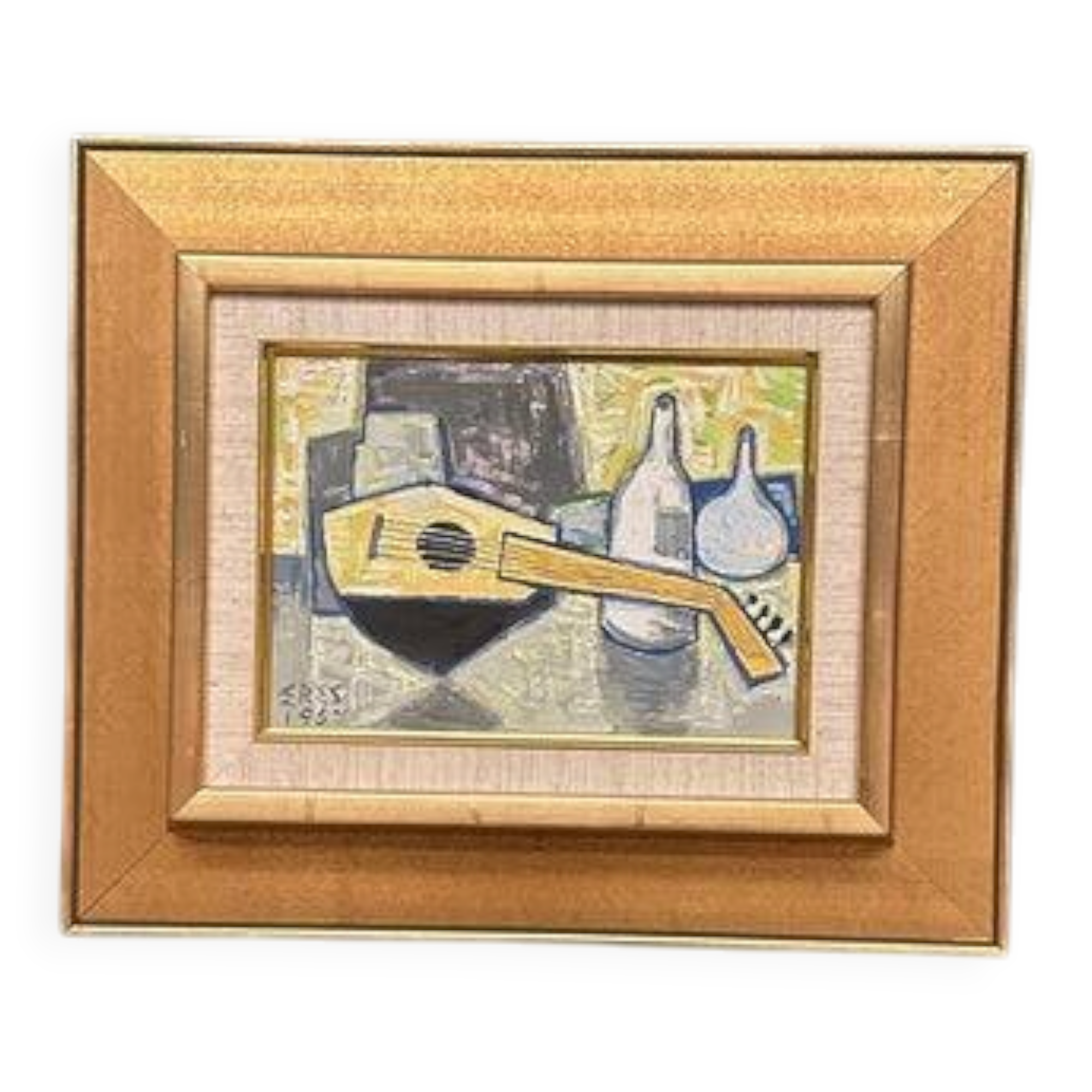 Original Swedish Oil on Panel – “Still Life with Lute” by Arnold Eres